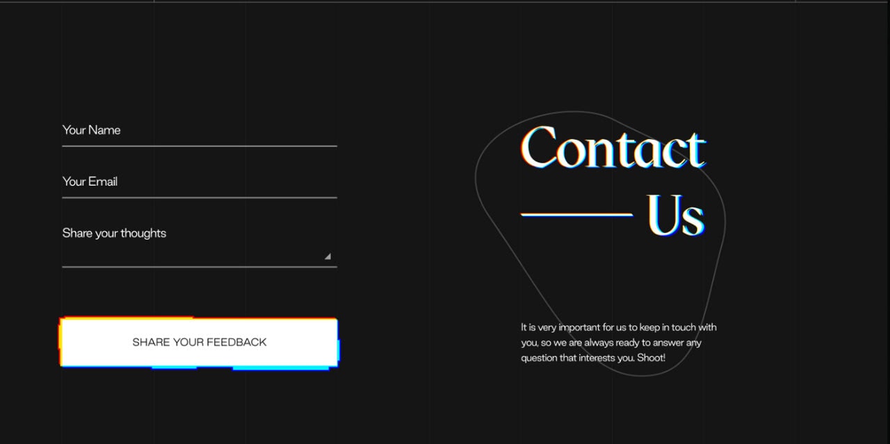 Contact Form Experimental Glitch Design by Danielix