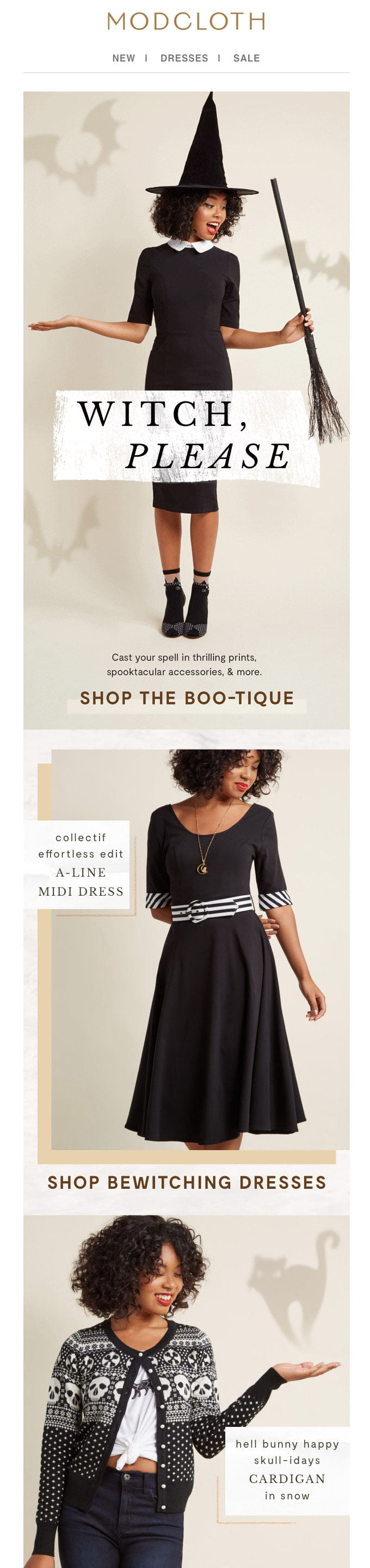 Halloween newsletter from ModCloth