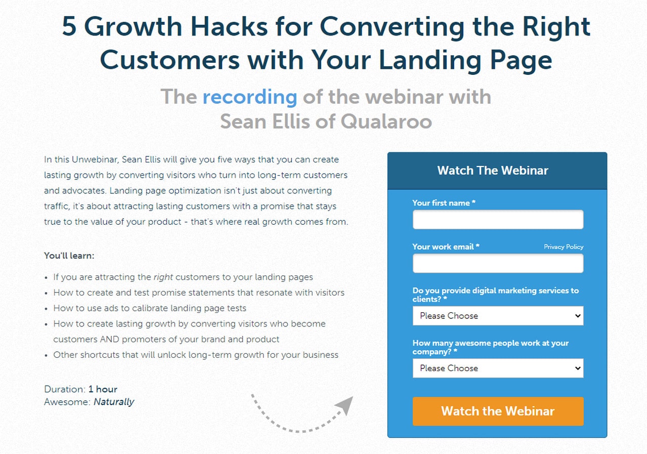 Gated Content Promotion in Unbounce